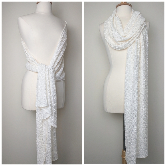 Ivory Lace Bridal Shawl Scarf - Picture 2 of 2